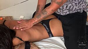 erotic massage turns into teen ass play with latina babe