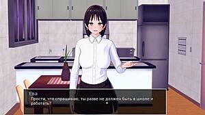 Beautiful Asian girl gets anal sex in cartoon video