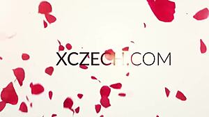 Czech blonde undresses outdoors, revealing her sexy body