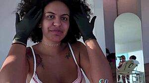 Free Ebony Girls Have A Blowjob Orgy For A Client Right After A Shaving Session!