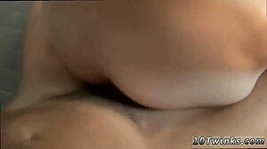 first time for gay boyfriends in the bathroom bareback