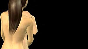 Two Cute Girls Kissing and Rubbing Pussies in 3D Animation Positions