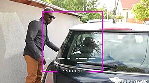 Busty redhead milks big black cock on pool table