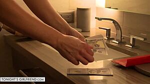 I can’t resist as Becky Bandini bathes for me in naughty girlfriend play