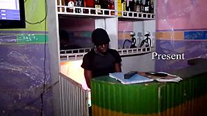 The barman fucked the lodger who asked for soap and water at 100 hours.