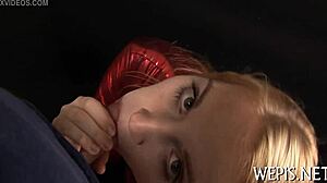 Beautiful woman likes to urinate in a glass