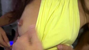 Unfaithful wife at party with strangers, cuckold just watching - part 62