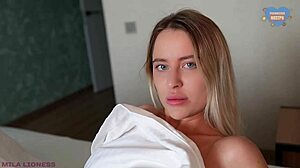 Stepbro sex with tiny blonde gets rough and messy