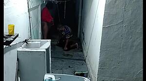 Neighbor Caught Me Naked Sweeping and Made Me Suck Him Off