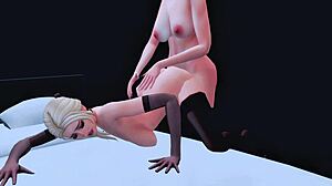 Trans Stepdaughter Seduces Stepmom for Intense Anal Sex in 3D Hentai SFM.