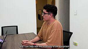 Curvy Latina Daniela Andrea Fucks Candidate Hard in Bedroom Interview