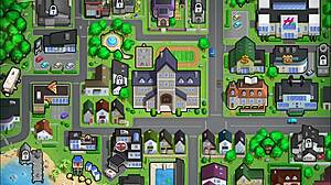 In summertime saga, the busty teen engages in deepthroat and handjob with huge cock