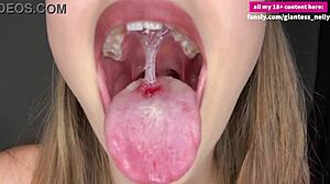 Tall guy swallows huge gummy bears down his throat 😋