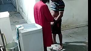 Neighbor Caught Me Naked Sweeping and Made Me Suck Him Off