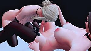 Trans Stepdaughter Seduces Stepmom for Intense Anal Sex in 3D Hentai SFM.