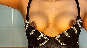 Blue intensely replaces his cock with a big dildo and swallows it whole.