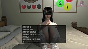 Fat boobs squeezed around huge cock in 3D blowbang bukkake.