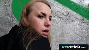 Cute Russian Reporter Fucked Hard in Public with Clothes On