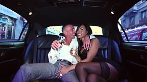 Threesome Breakfast Featuring Asian Waitress's Tits and Double Penetration