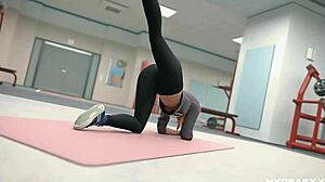 gwen's workout in hydrafxx 3d cartoon involves specific exercises and detailed poses