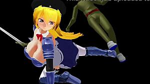 Animation of Letícia in the hentai game