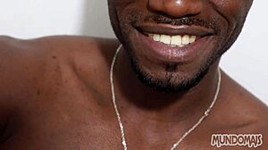 Gay hardcore action with a black cock threesome