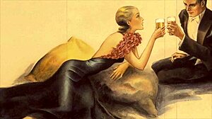 Vintage drawings depict retro anime and antique cartoon styles