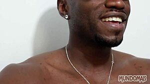 Gay hardcore action with a black cock threesome