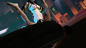 dude, this 3d asian robot in lingerie got pounded hard