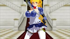 Animation of Letícia in the hentai game