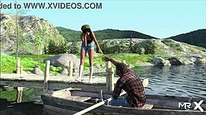 Retrieving the past at lake house shower scene