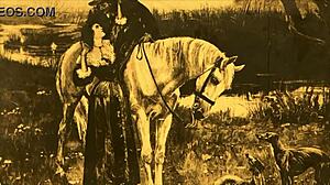 vintage hairy action in raw animated style