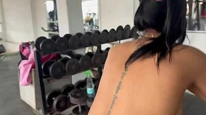 trans girl shares exercise routine and strips me