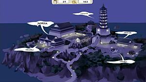 Animated hentai game with a dating simulation and four elements training