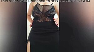 busty beauty with huge tits rocks black outfit