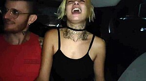 Couple fucks inside the uber