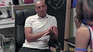 Petite 18+ Asian teen pounded sucking monster cock with facial