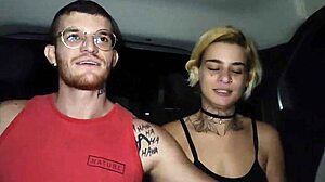 Couple fucks inside the uber