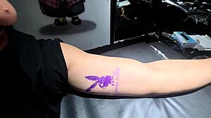 Tattooed beauty Nicoly Mattos in hot lesbian action