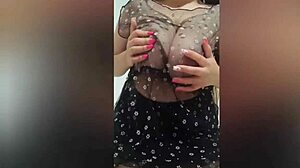 busty beauty with huge tits rocks black outfit