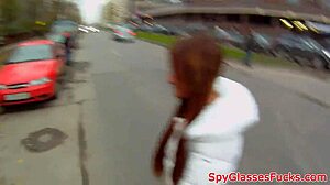 Real POV sex with a European beauty on a bed in a group pickup