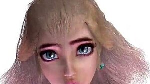 Princess Peach Dildo Ride With Monster Cock