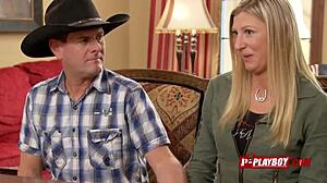 Joe and kristen take a dip in the pool as they foreplay with other couples