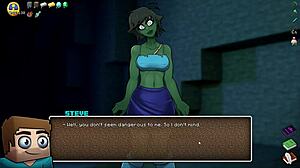 Hornycraft Parody: Public Creampie in Hentai Game Crowd