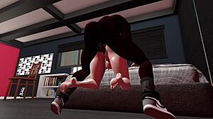 Second Life: Black Man Fucks Redhead White Woman in Shower with Monster Cock