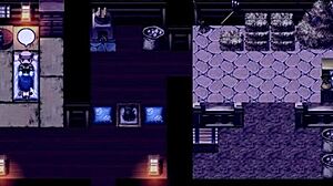 tanned natsuki strips for weird guy in hentai game