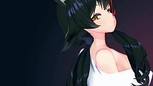 3D animated white girl sucks and licks a big cock