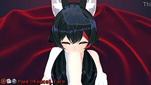 3D animated white girl sucks and licks a big cock