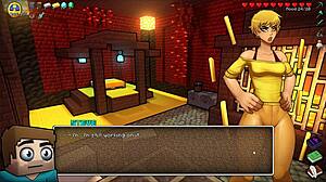 Hornycraft Parody: Public Creampie in Hentai Game Crowd