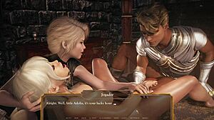 Beautiful woman of nobility has sex with her loyal servant and another man